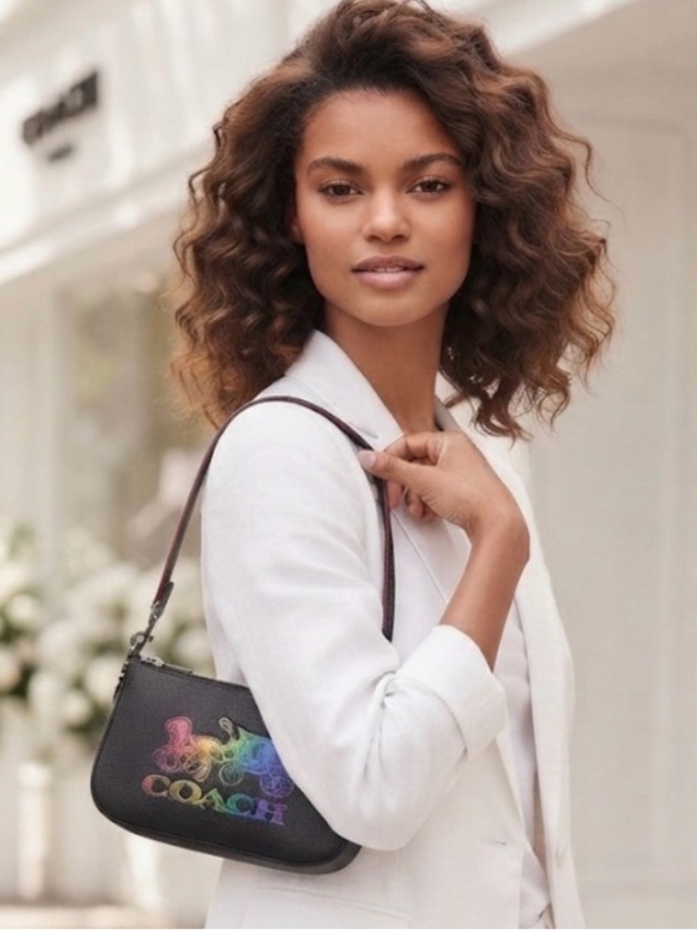 Coach Like New Nolita 19 Rainbow Horse & Carriage mini shoulder bag Leather